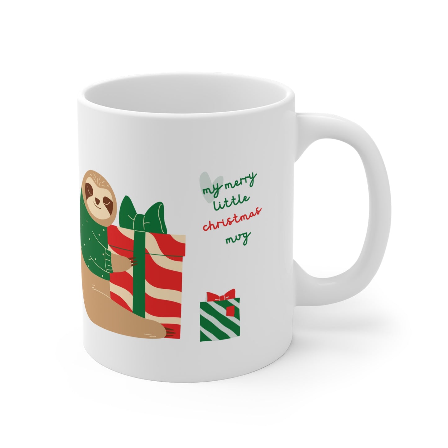 Merry Little Christmas Sloth Mug – Cute Holiday Gift, Cozy Winter Coffee Cup