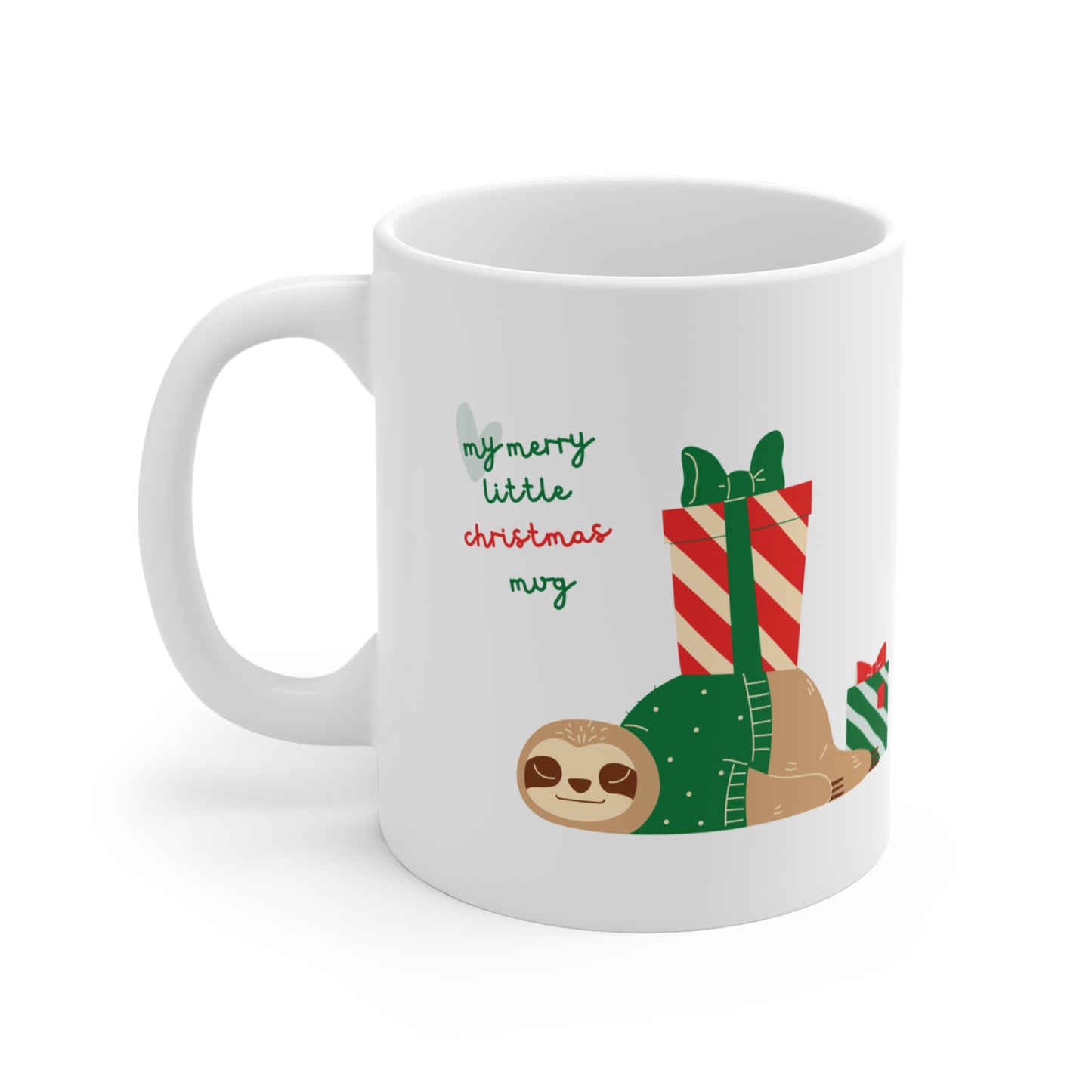 Merry Little Christmas Sloth Mug – Cute Holiday Gift, Cozy Winter Coffee Cup