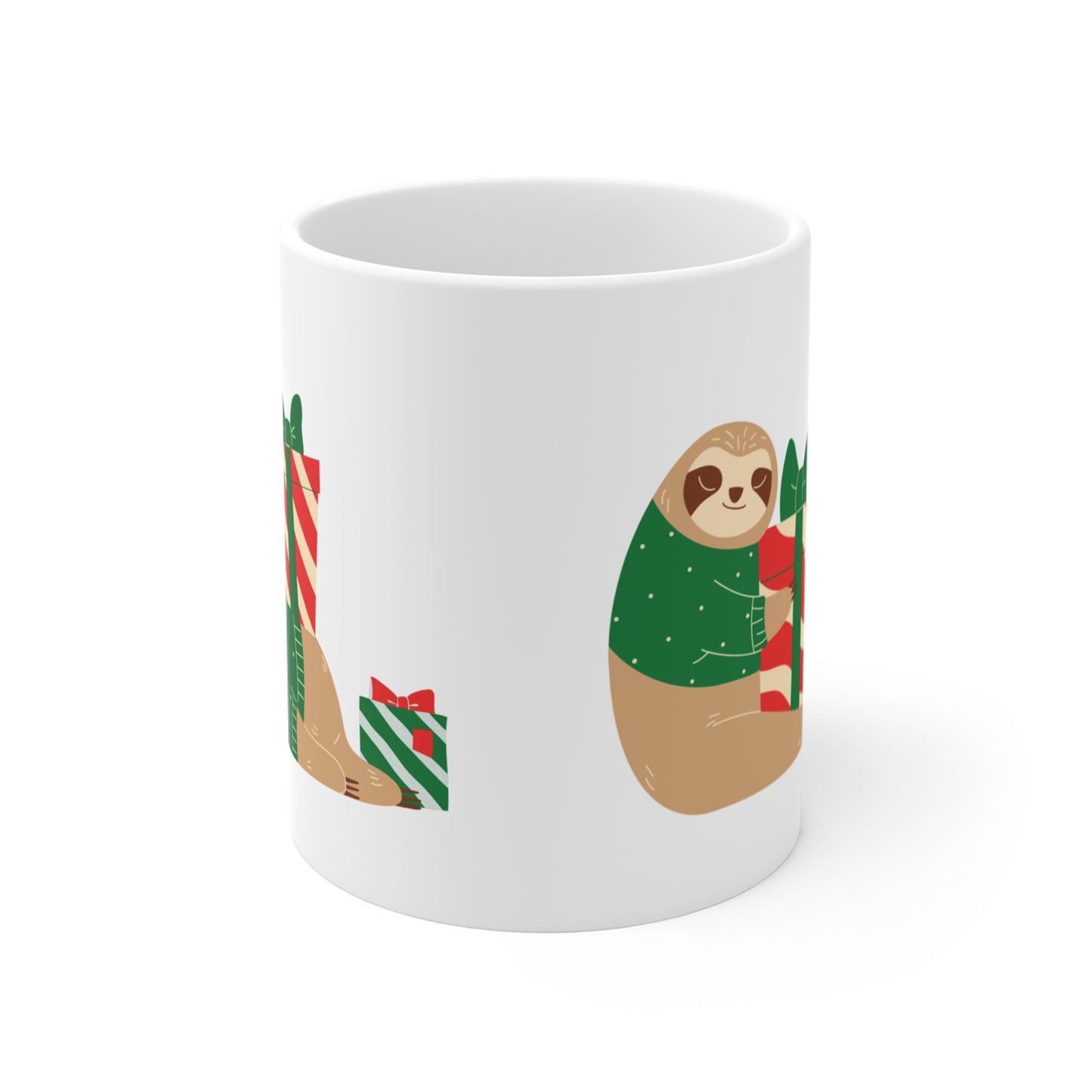 Merry Little Christmas Sloth Mug – Cute Holiday Gift, Cozy Winter Coffee Cup